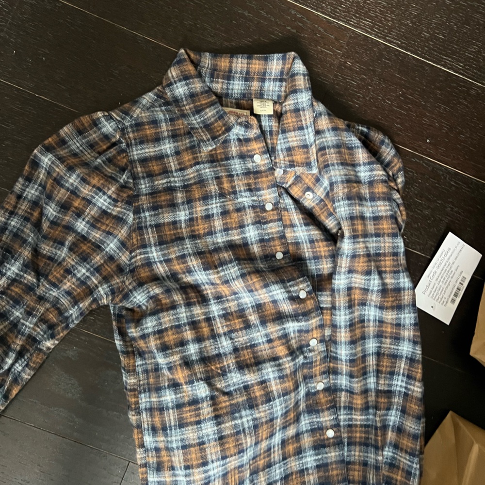 Levi's Women's Plaid Button-Down Shirt in Blue and Brown